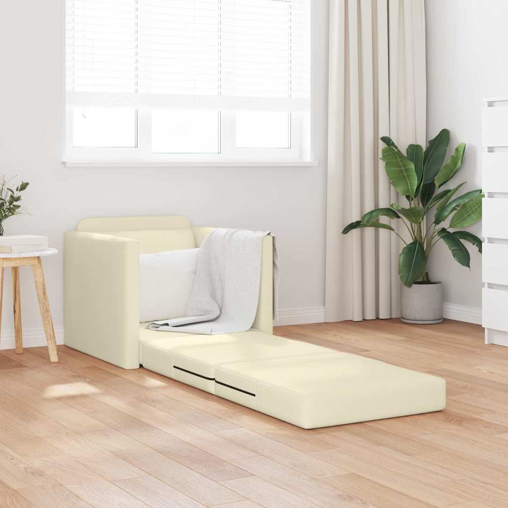 Boden Schlafsofa mit Kissen Creme 74 x 77 x 81 cm Kunstleder
