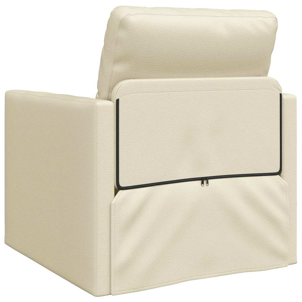 Boden Schlafsofa mit Kissen Creme 74 x 77 x 81 cm Kunstleder