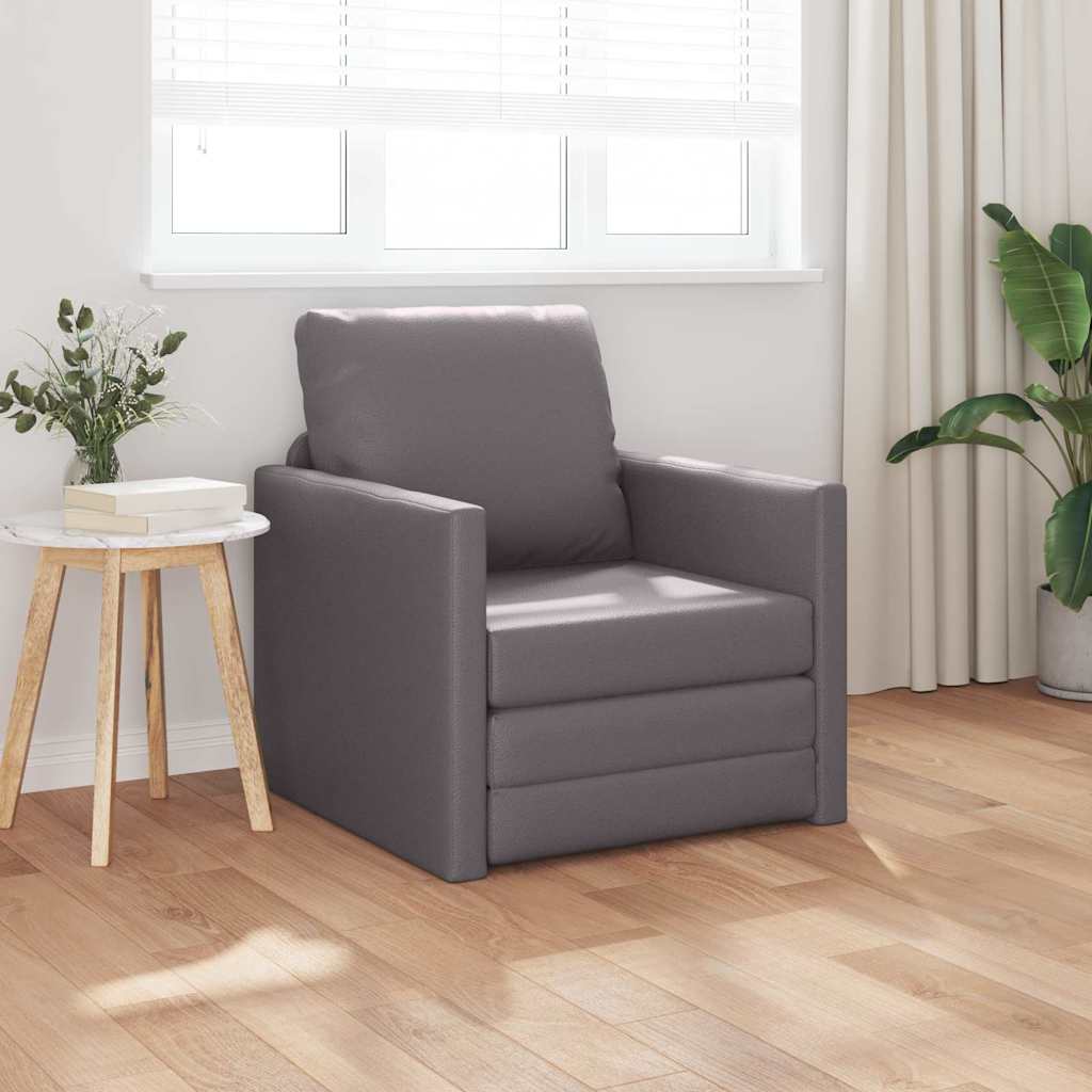 Boden Schlafsofa mit Kissen Grau 74 x 77 x 81 cm Kunstleder