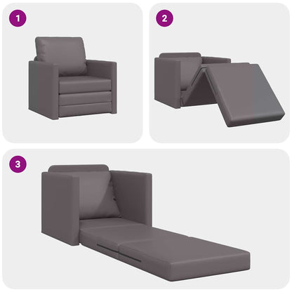 Boden Schlafsofa mit Kissen Grau 74 x 77 x 81 cm Kunstleder