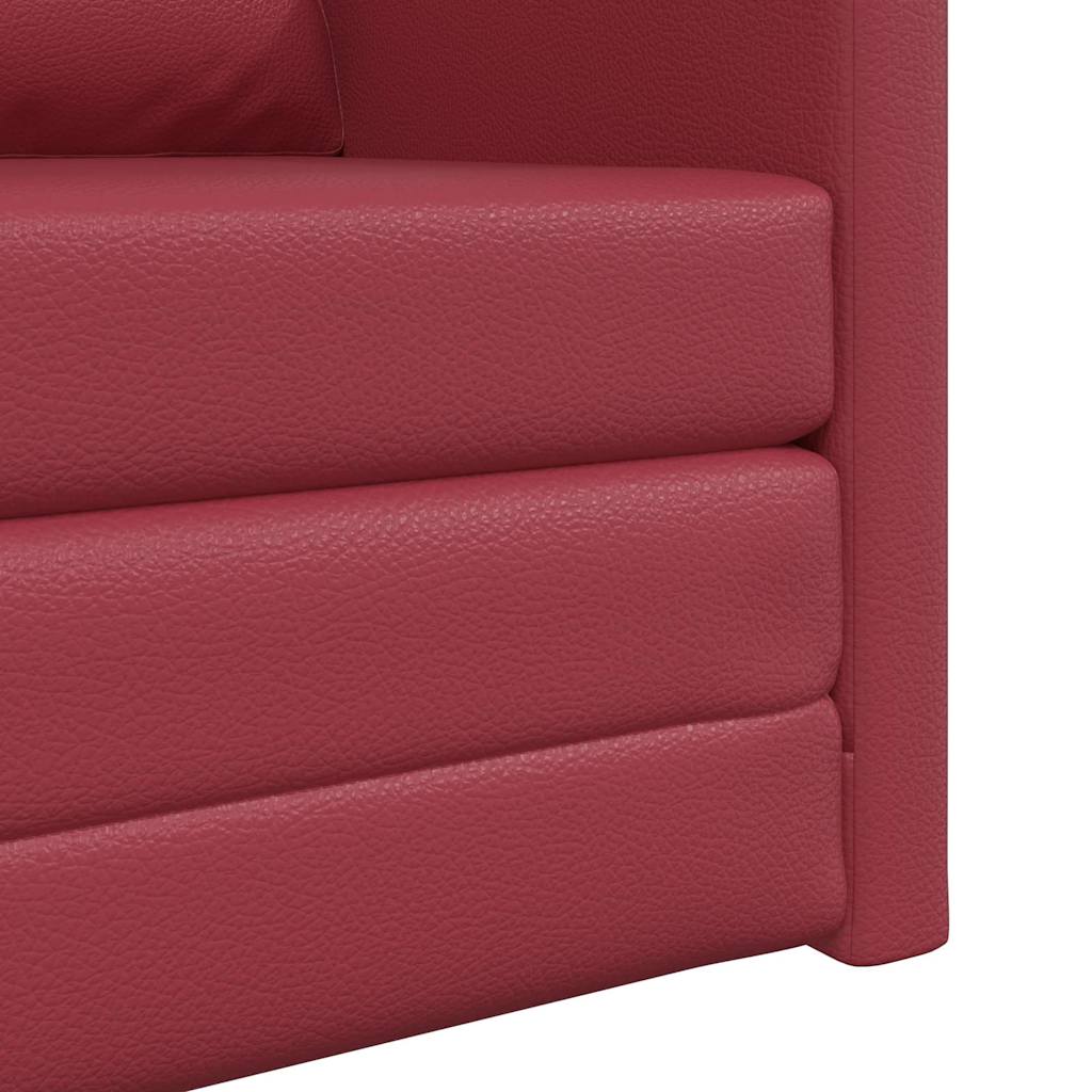 Boden Schlafsofa mit Kissen Weinrot 74 x 77 x 81 cm Kunstleder