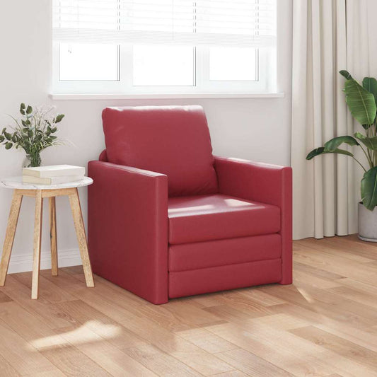 Boden Schlafsofa mit Kissen Weinrot 74 x 77 x 81 cm Kunstleder