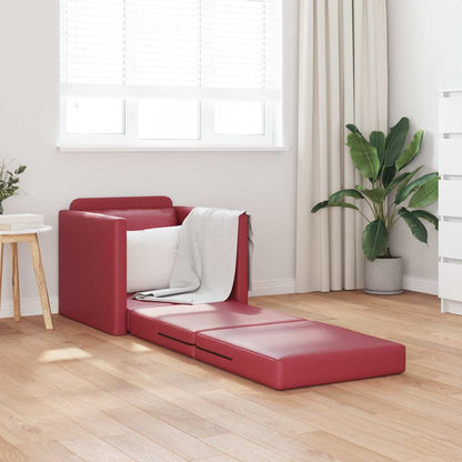 Boden Schlafsofa mit Kissen Weinrot 74 x 77 x 81 cm Kunstleder