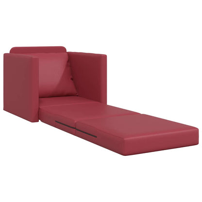 Boden Schlafsofa mit Kissen Weinrot 74 x 77 x 81 cm Kunstleder