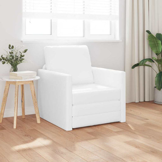 Boden Schlafsofa mit Kissen Weiß 74 x 77 x 81 cm Kunstleder