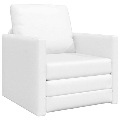 Boden Schlafsofa mit Kissen Weiß 74 x 77 x 81 cm Kunstleder