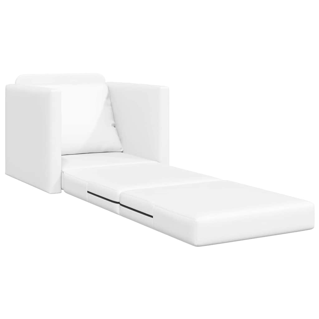 Boden Schlafsofa mit Kissen Weiß 74 x 77 x 81 cm Kunstleder