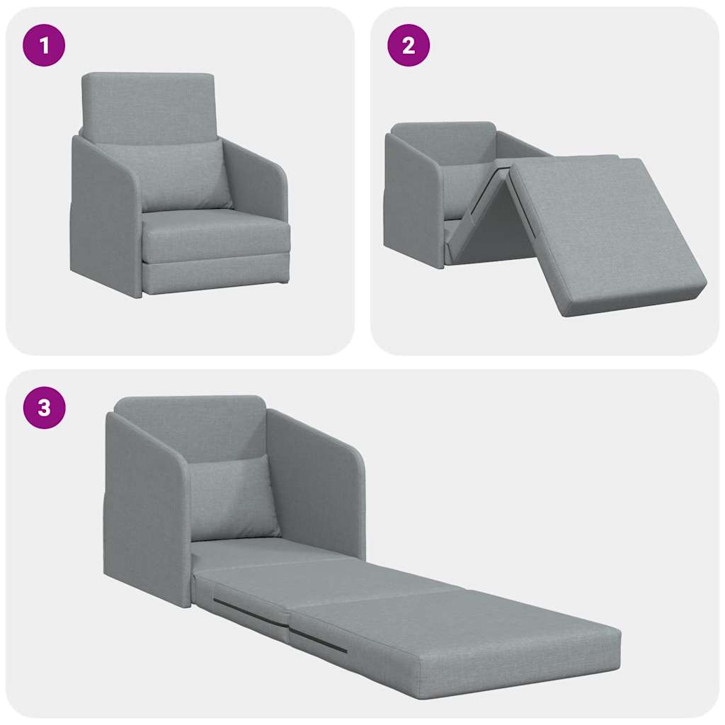 Sofa Bett Hellgrau 65 x 80 x 83 cm Stoff