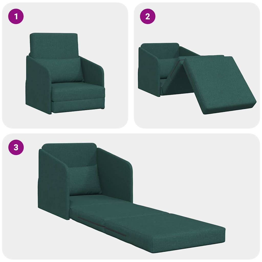 Sofa Bett Dunkelgrün 65 x 80 x 83 cm Stoff
