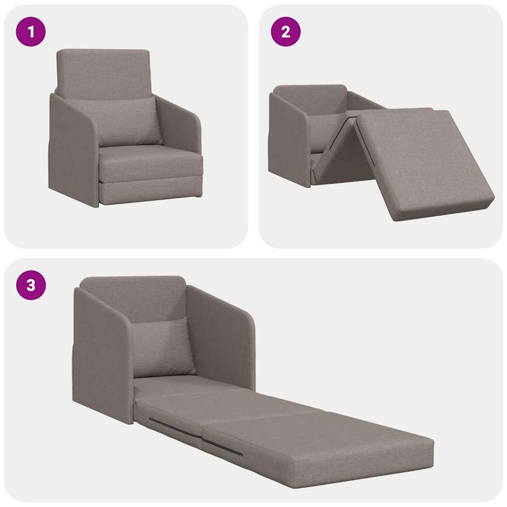 Sofa Bett Taupe 65 x 80 x 83 cm Stoff