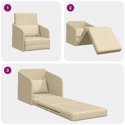 Sofa Bett Creme 65 x 80 x 83 cm Stoff