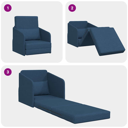 Sofa Bett Blau 65 x 80 x 83 cm Stoff