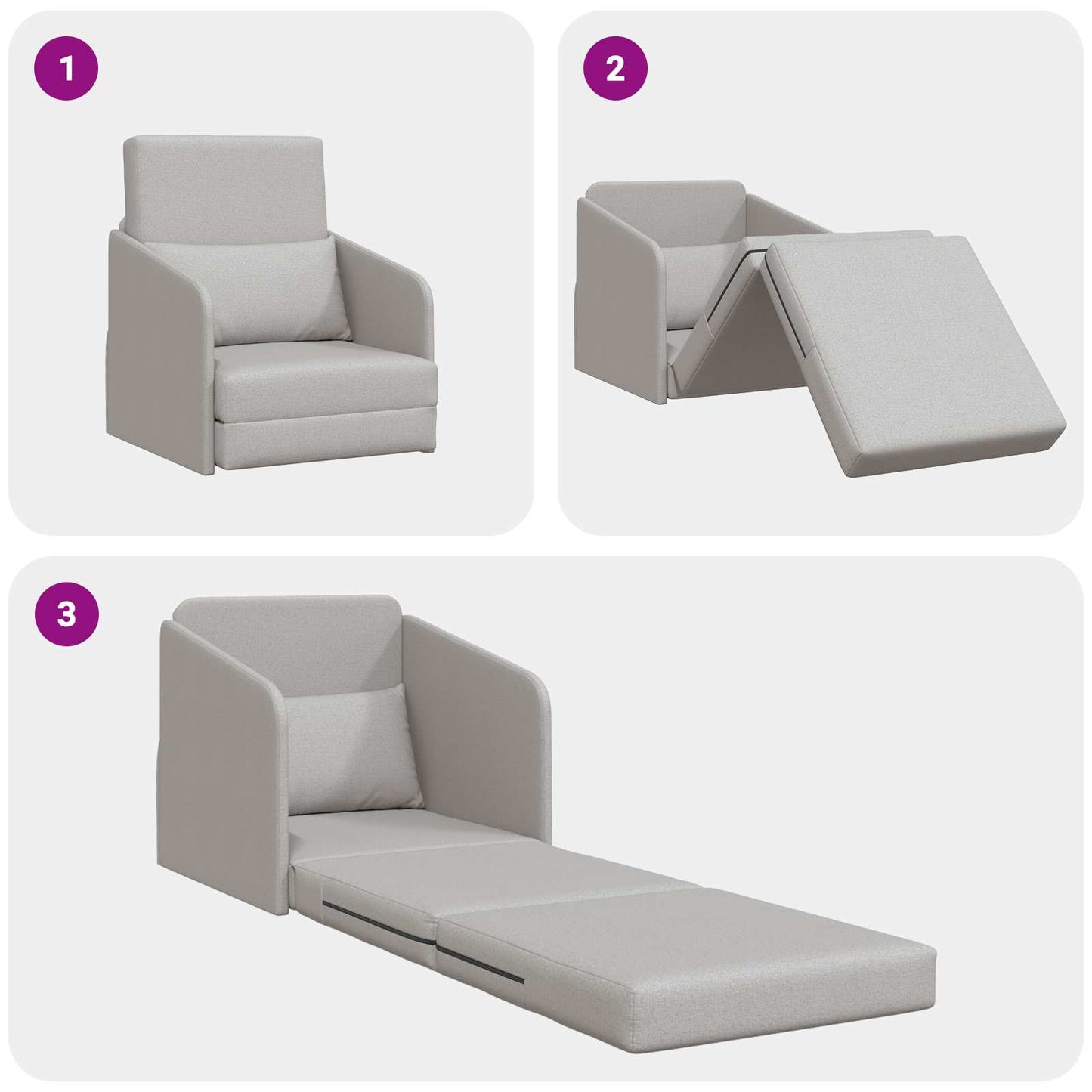 Schlafsofa Wolkengrau 65 x 80 x 83 cm Samt