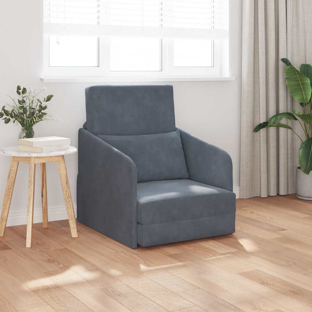 Sofa Bett Dunkelgrau 65 x 80 x 83 cm Samt