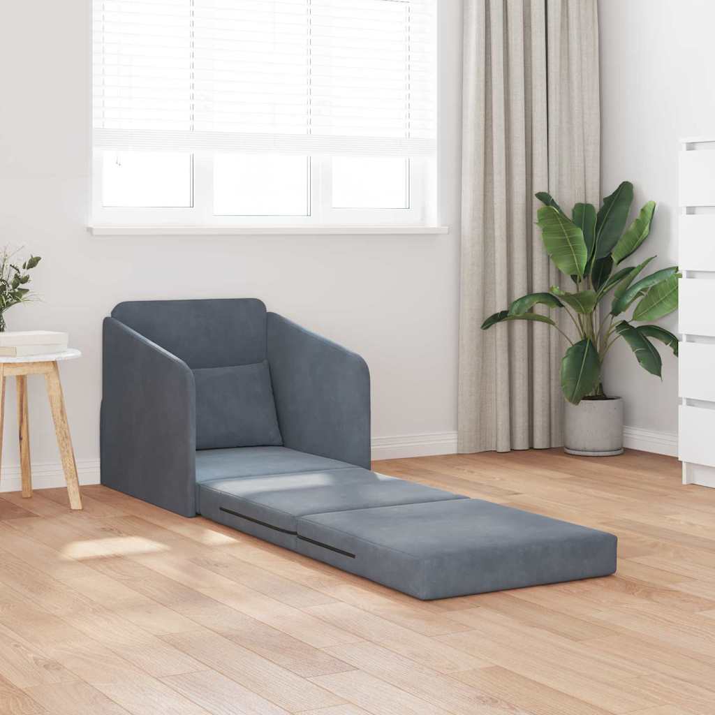 Sofa Bett Dunkelgrau 65 x 80 x 83 cm Samt