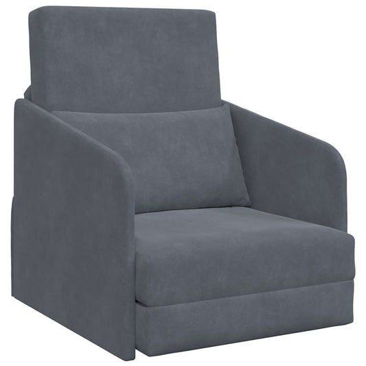 Sofa Bett Dunkelgrau 65 x 80 x 83 cm Samt