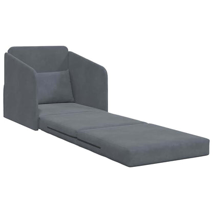 Sofa Bett Dunkelgrau 65 x 80 x 83 cm Samt