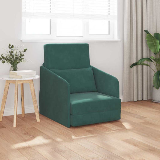 Sofa Bett Dunkelgrün 65 x 80 x 83 cm Samt