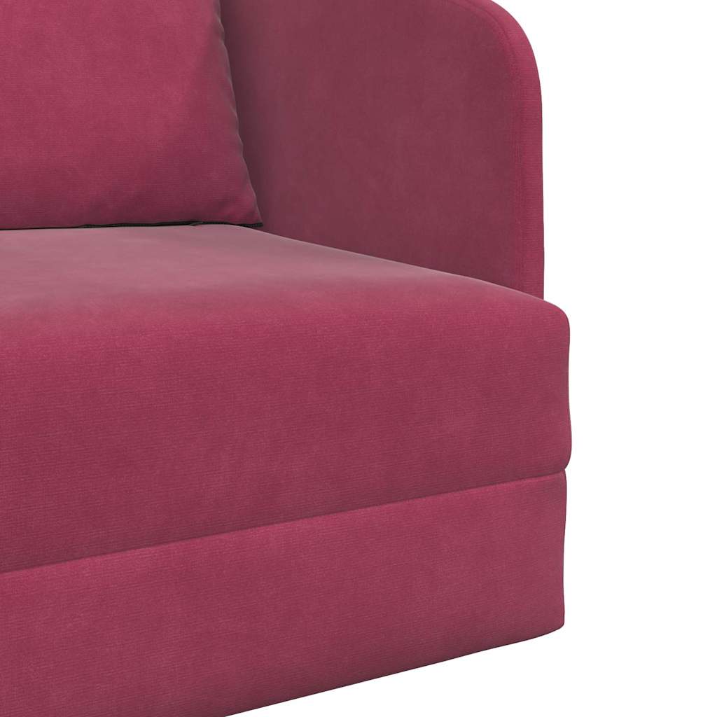 Sofa Bett Weinrot 65 x 80 x 83 cm Samt