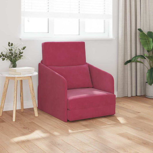 Sofa Bett Weinrot 65 x 80 x 83 cm Samt