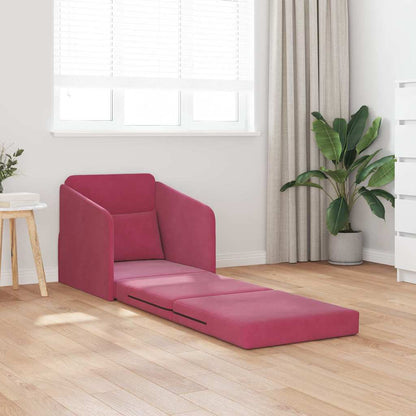 Sofa Bett Weinrot 65 x 80 x 83 cm Samt