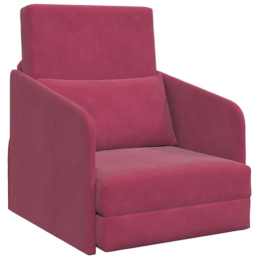 Sofa Bett Weinrot 65 x 80 x 83 cm Samt