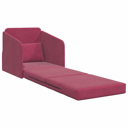 Sofa Bett Weinrot 65 x 80 x 83 cm Samt
