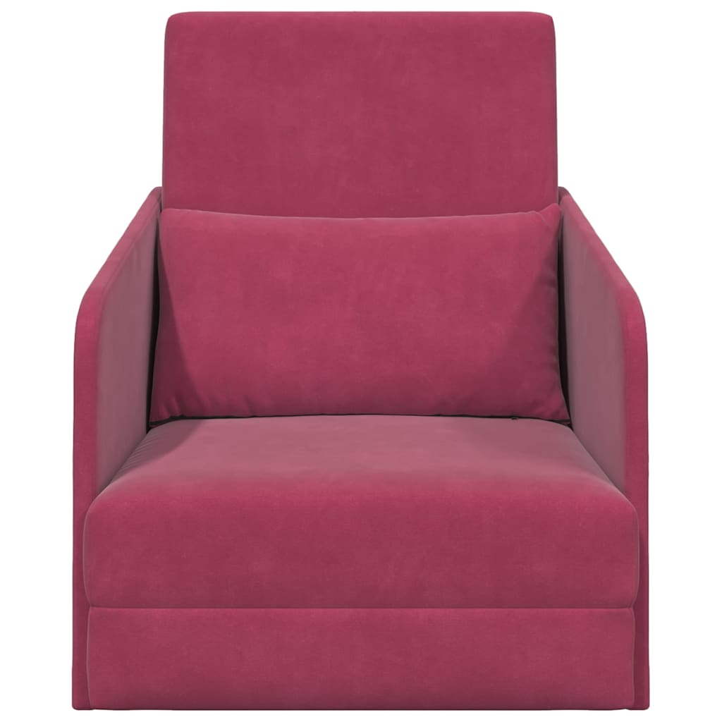 Sofa Bett Weinrot 65 x 80 x 83 cm Samt