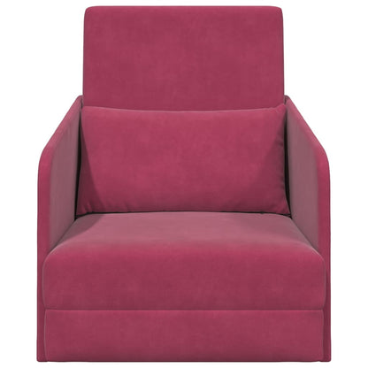 Sofa Bett Weinrot 65 x 80 x 83 cm Samt