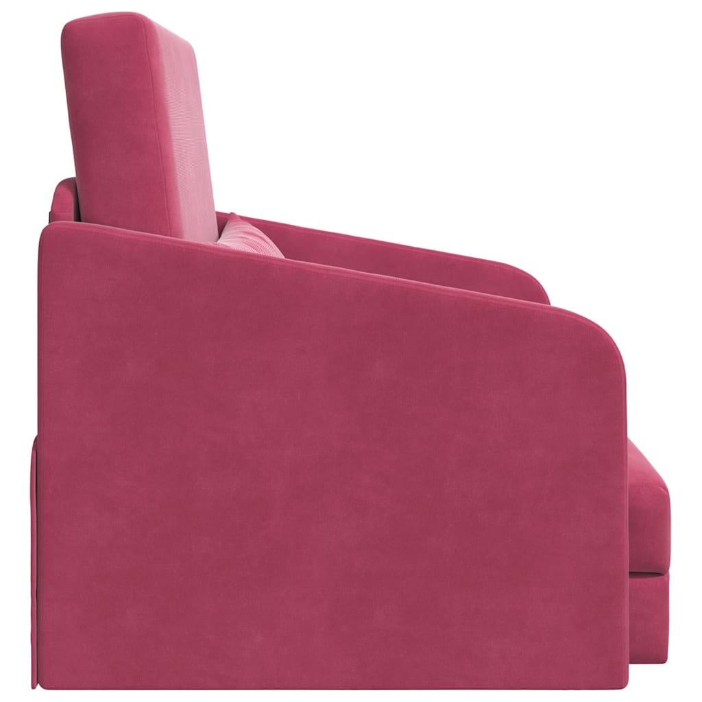 Sofa Bett Weinrot 65 x 80 x 83 cm Samt