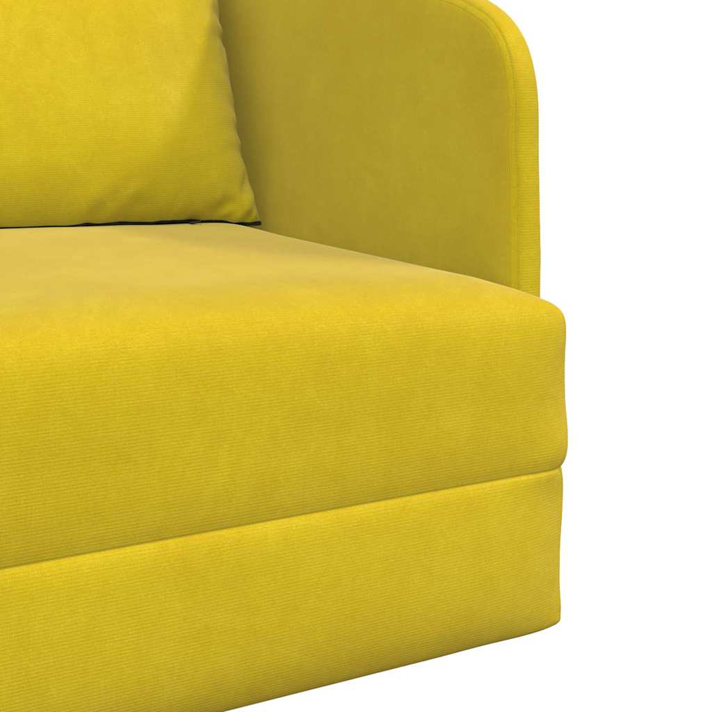 Sofa Bett Gelb 65 x 80 x 83 cm Samt
