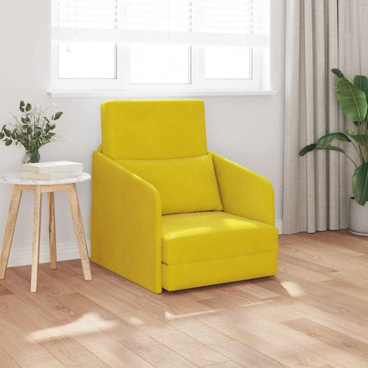 Sofa Bett Gelb 65 x 80 x 83 cm Samt