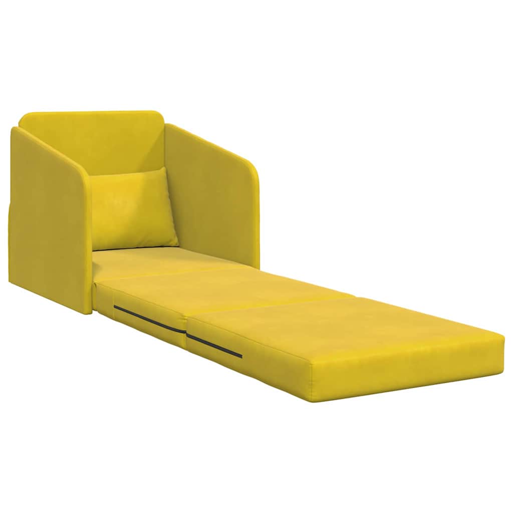Sofa Bett Gelb 65 x 80 x 83 cm Samt