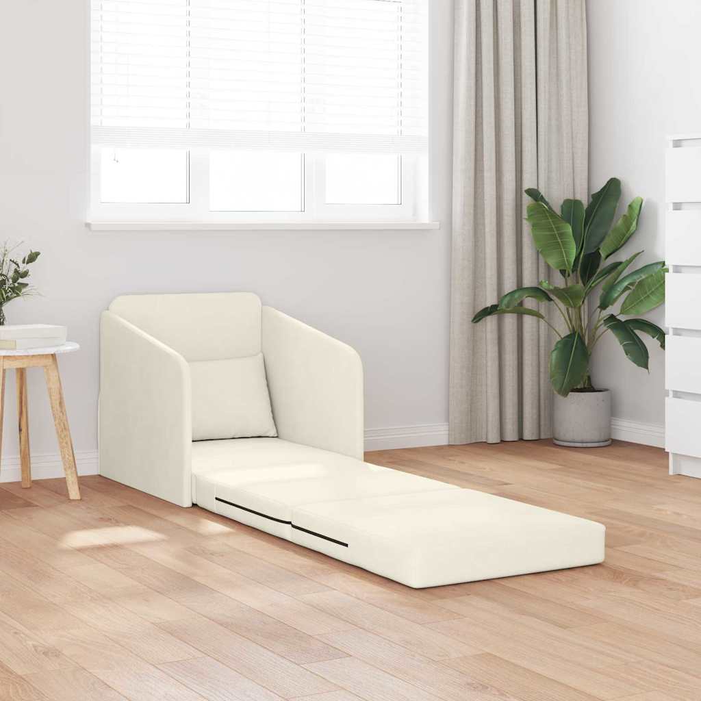 Sofa Bett Creme 65 x 80 x 83 cm Samt