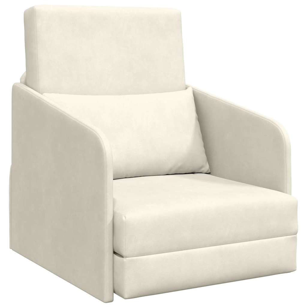 Sofa Bett Creme 65 x 80 x 83 cm Samt