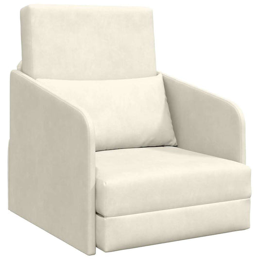 Sofa Bett Creme 65 x 80 x 83 cm Samt
