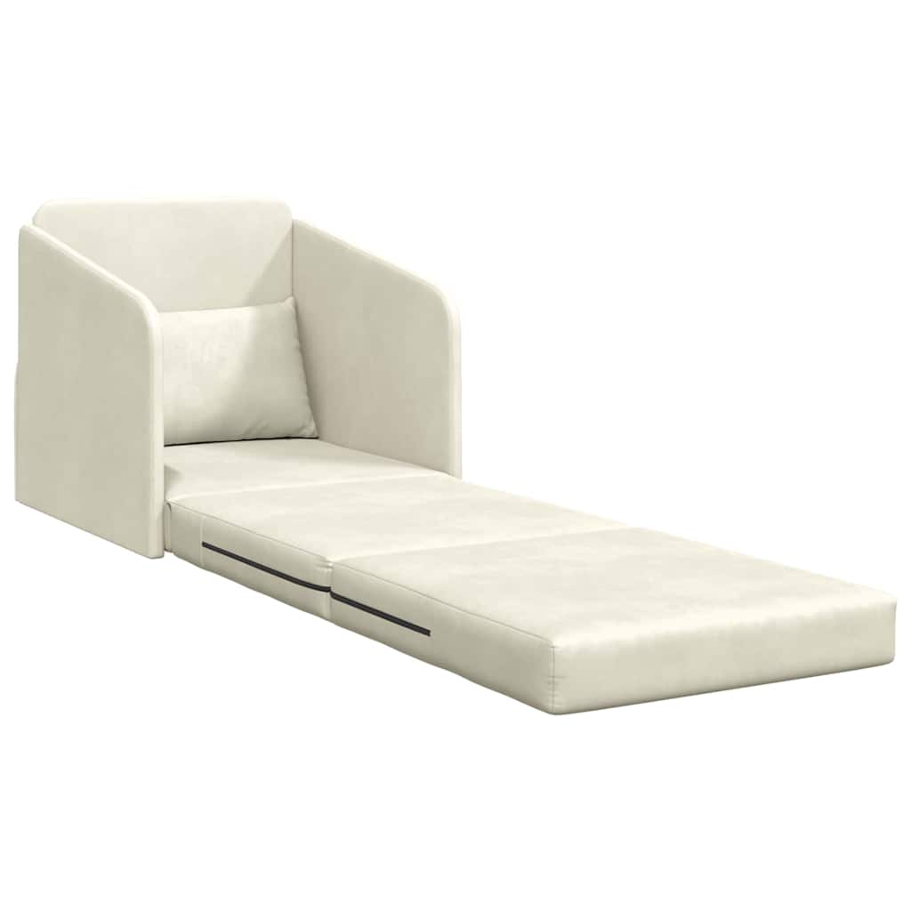 Sofa Bett Creme 65 x 80 x 83 cm Samt