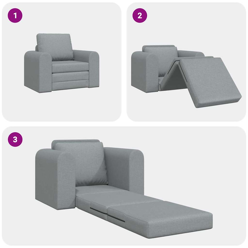 Sofa Bett Hellgrau 98 x 71 x 83 cm Stoff