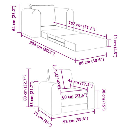 Sofa Bett Dunkelgrau 98 x 71 x 83 cm Stoff