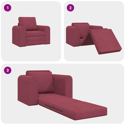 Sofa Bett Weinrot 98 x 71 x 83 cm Stoff