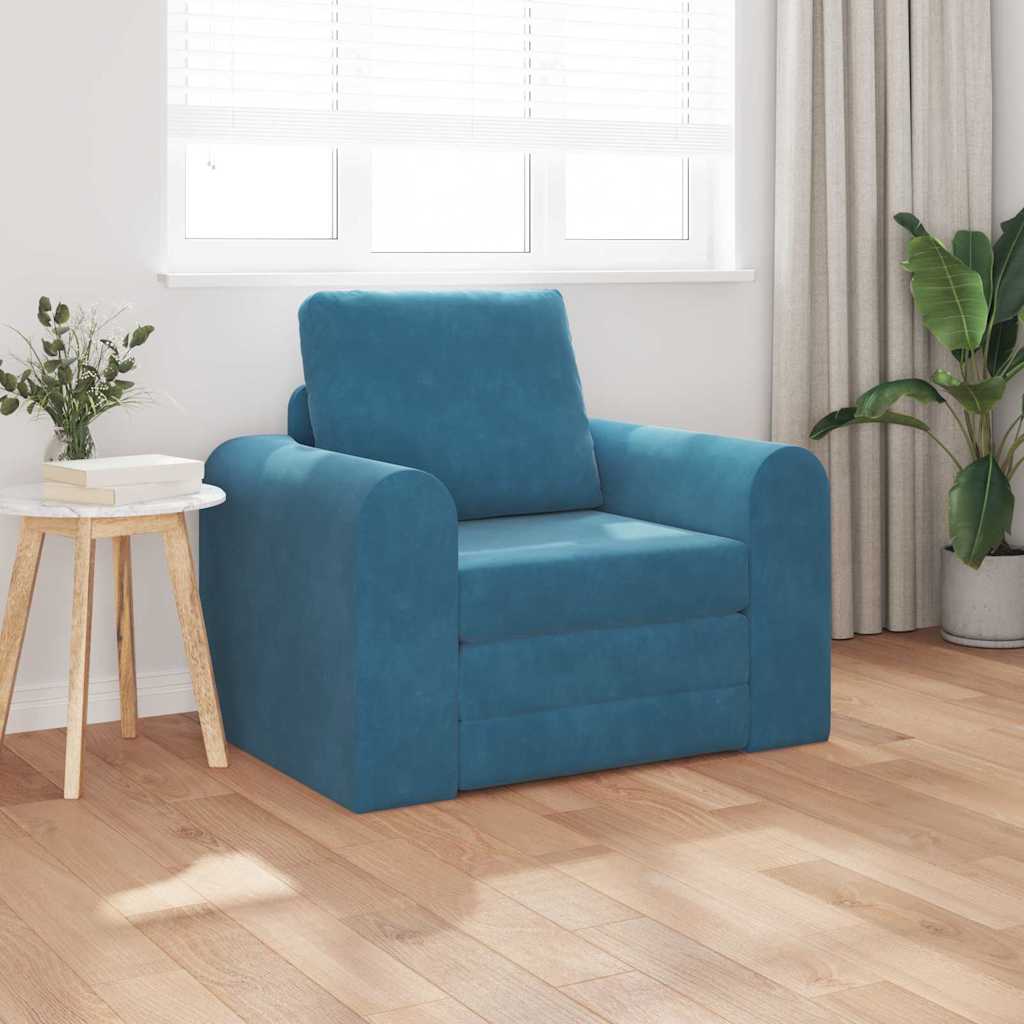 Sofa Bett Blau 98 x 71 x 83 cm Samt