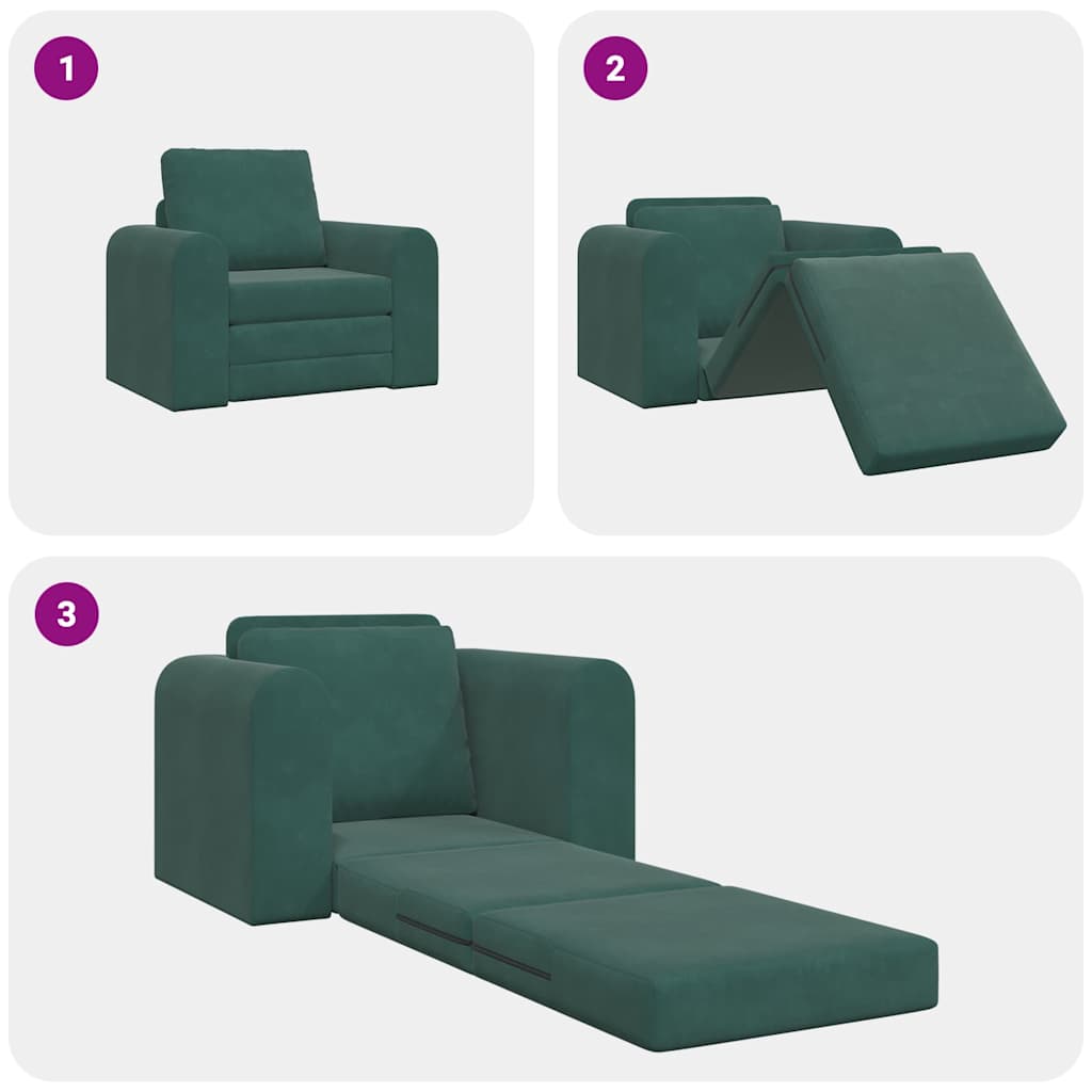 Sofa Bett Dunkelgrün 98 x 71 x 83 cm Samt
