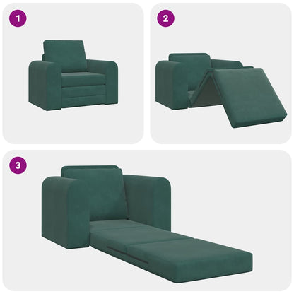 Sofa Bett Dunkelgrün 98 x 71 x 83 cm Samt