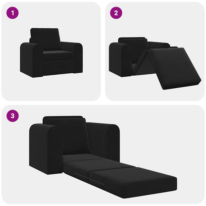 Sofa Bett Schwarz 98 x 71 x 83 cm Samt