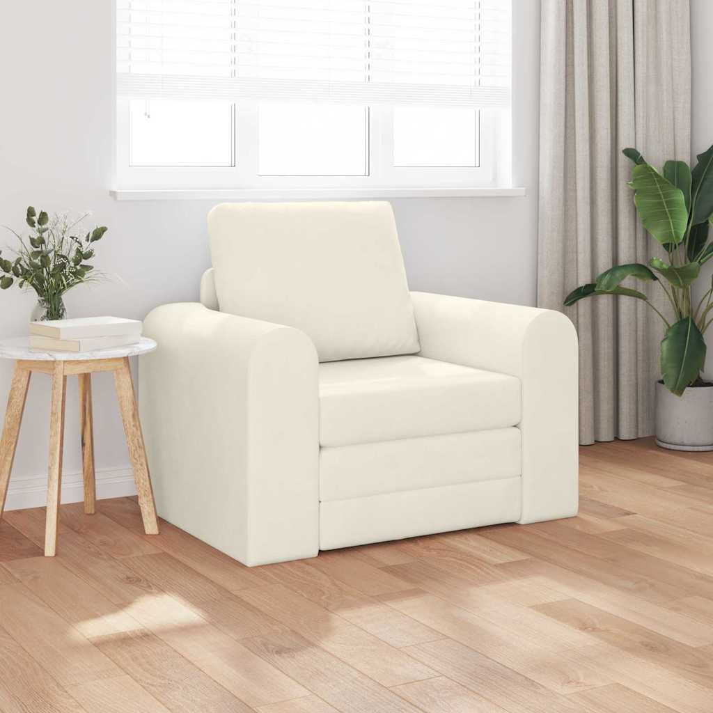Sofa Bett Creme 98 x 71 x 83 cm Samt