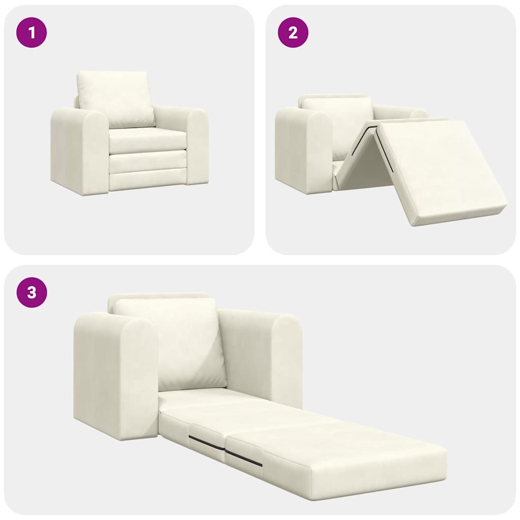 Sofa Bett Creme 98 x 71 x 83 cm Samt
