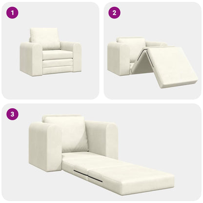 Sofa Bett Creme 98 x 71 x 83 cm Samt