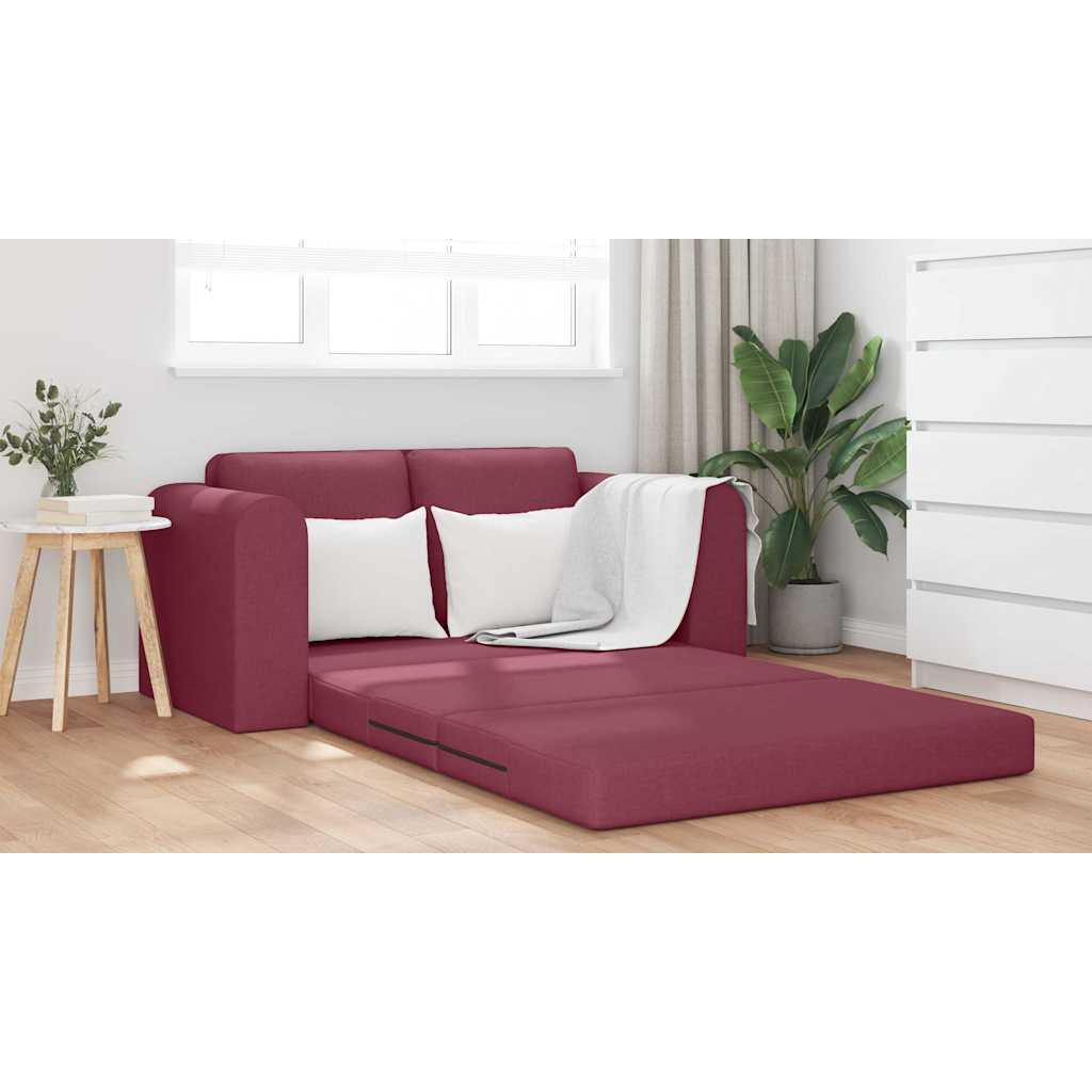 Sofa Bett Weinrot 148 x 71 x 83 cm Stoff