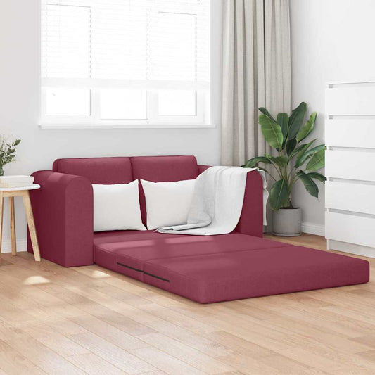 Sofa Bett Weinrot 148 x 71 x 83 cm Stoff