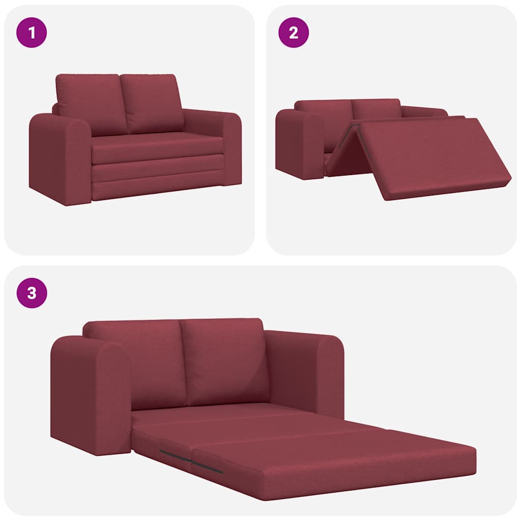 Sofa Bett Weinrot 148 x 71 x 83 cm Stoff